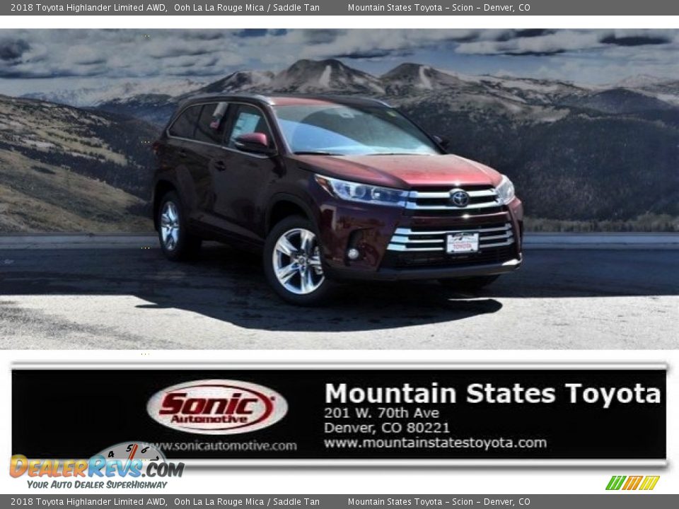 2018 Toyota Highlander Limited AWD Ooh La La Rouge Mica / Saddle Tan Photo #1