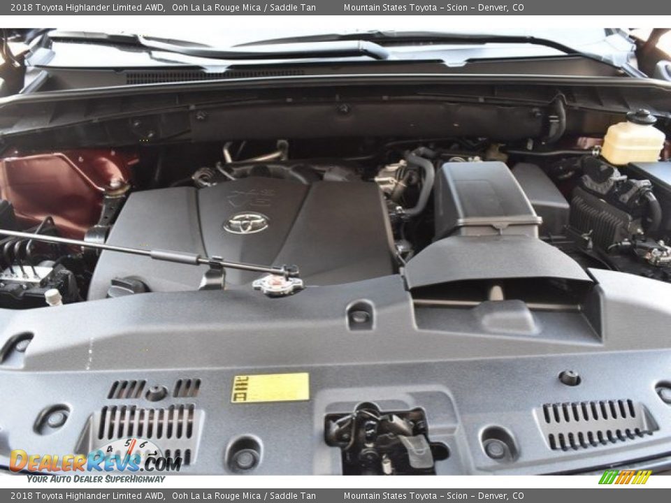 2018 Toyota Highlander Limited AWD Ooh La La Rouge Mica / Saddle Tan Photo #35
