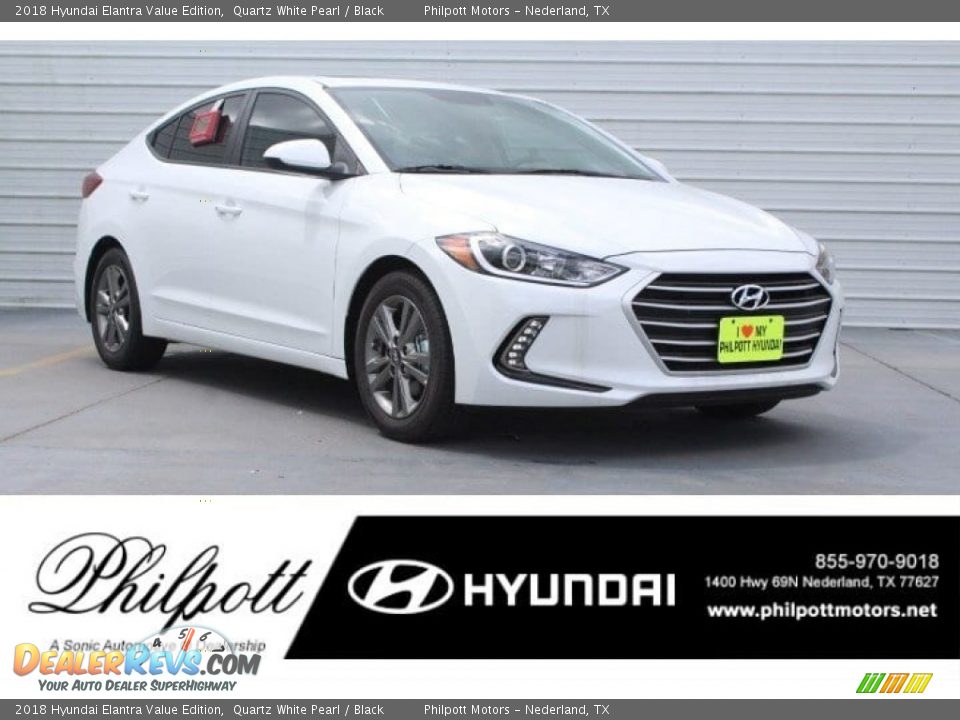 2018 Hyundai Elantra Value Edition Quartz White Pearl / Black Photo #1