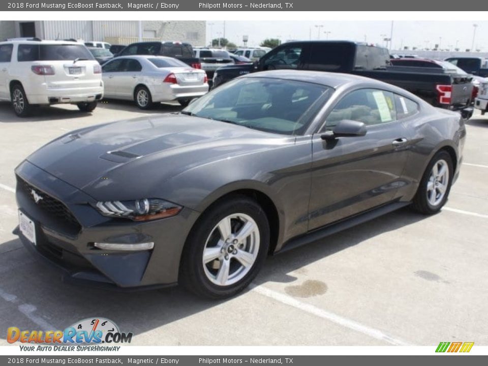 2018 Ford Mustang EcoBoost Fastback Magnetic / Ebony Photo #3