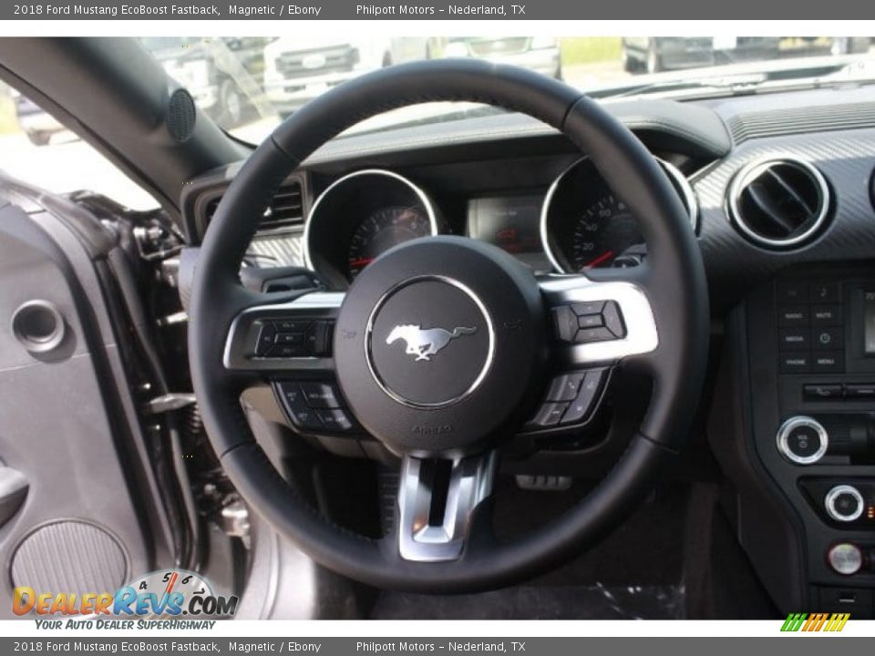 2018 Ford Mustang EcoBoost Fastback Magnetic / Ebony Photo #24
