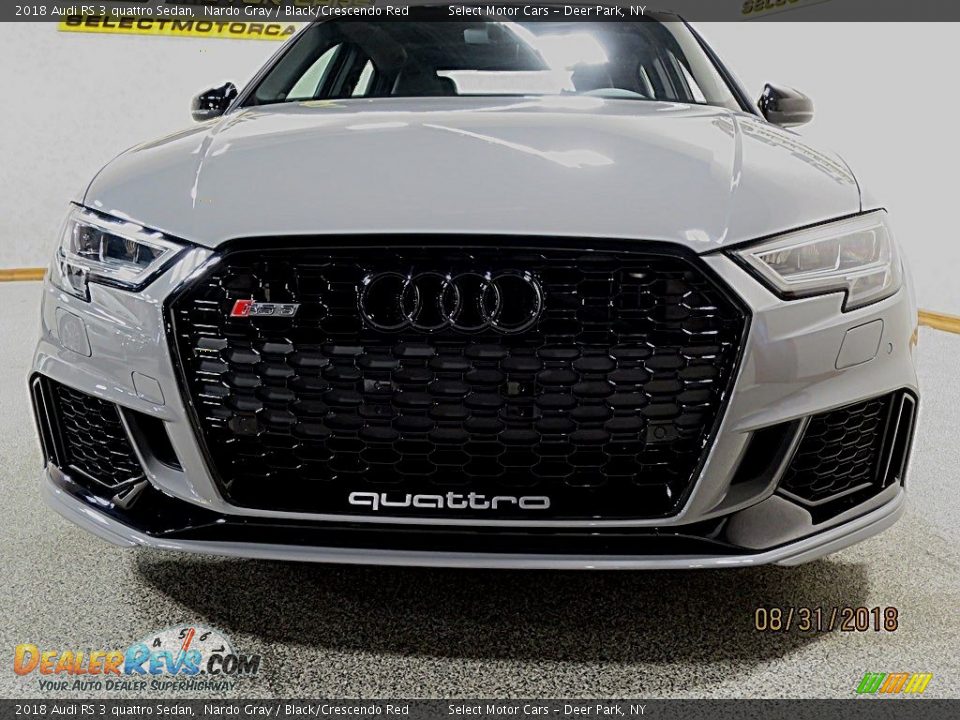 2018 Audi RS 3 quattro Sedan Nardo Gray / Black/Crescendo Red Photo #2