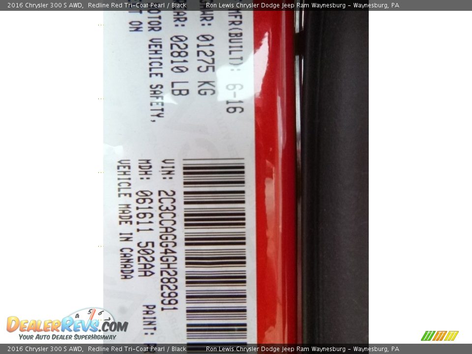 2016 Chrysler 300 S AWD Redline Red Tri-Coat Pearl / Black Photo #14