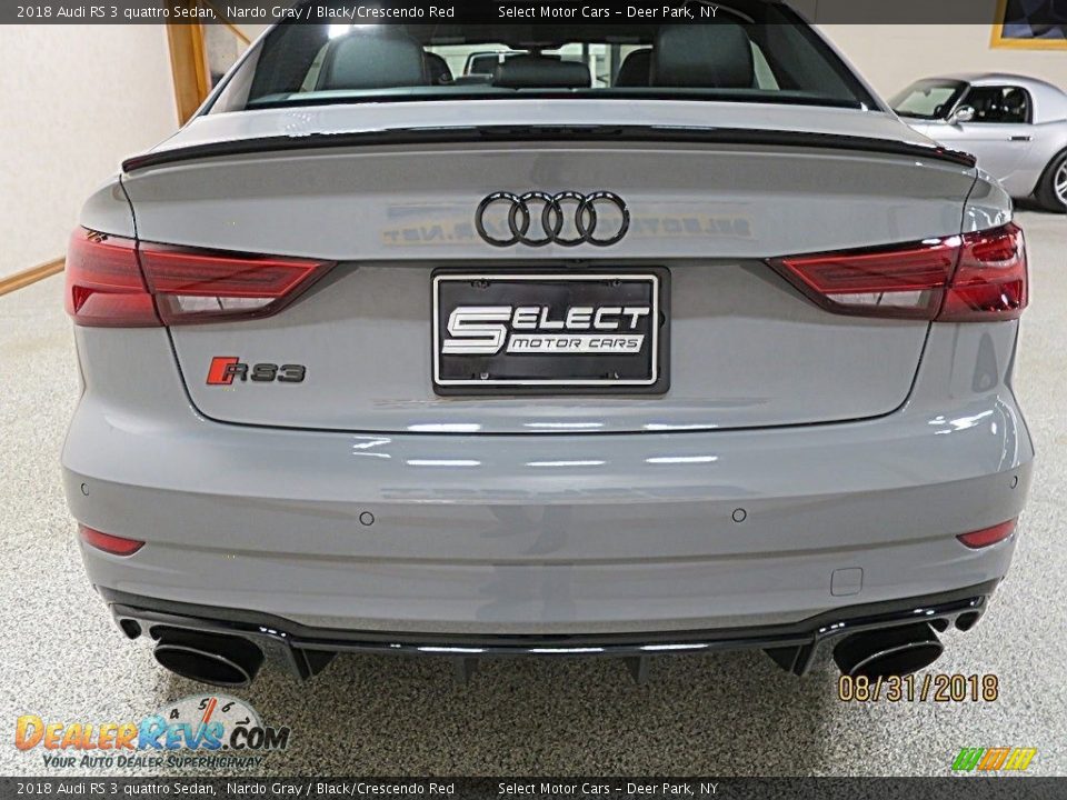 2018 Audi RS 3 quattro Sedan Nardo Gray / Black/Crescendo Red Photo #6