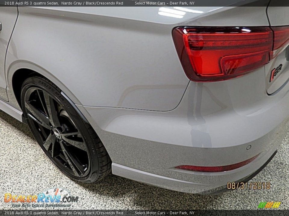 2018 Audi RS 3 quattro Sedan Nardo Gray / Black/Crescendo Red Photo #7