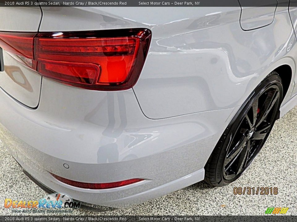 2018 Audi RS 3 quattro Sedan Nardo Gray / Black/Crescendo Red Photo #8