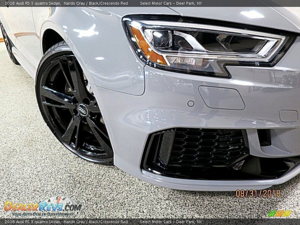 2018 Audi RS 3 quattro Sedan Nardo Gray / Black/Crescendo Red Photo #9