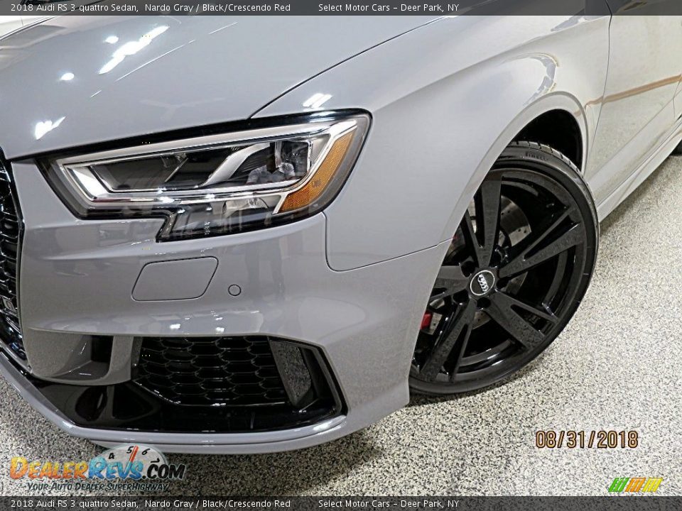 2018 Audi RS 3 quattro Sedan Nardo Gray / Black/Crescendo Red Photo #10