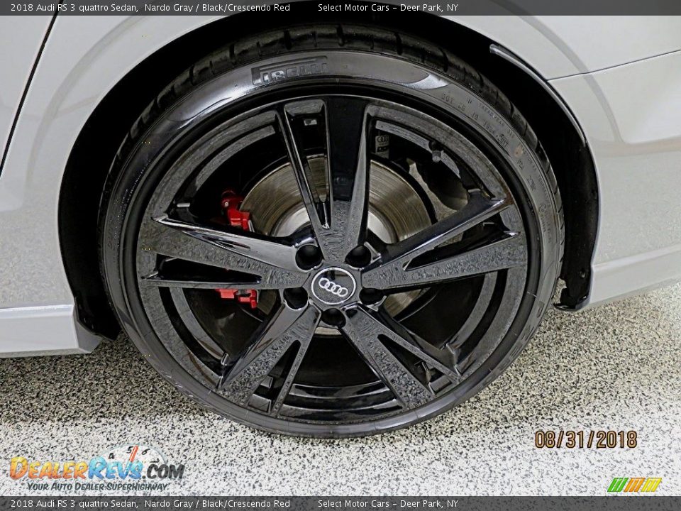 2018 Audi RS 3 quattro Sedan Nardo Gray / Black/Crescendo Red Photo #13