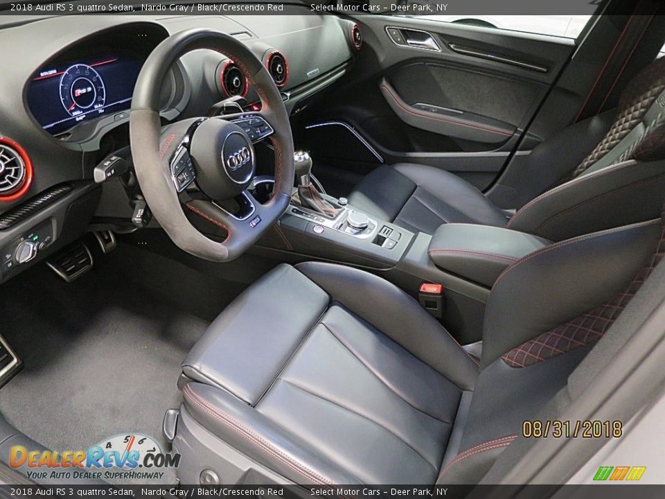 Black/Crescendo Red Interior - 2018 Audi RS 3 quattro Sedan Photo #15