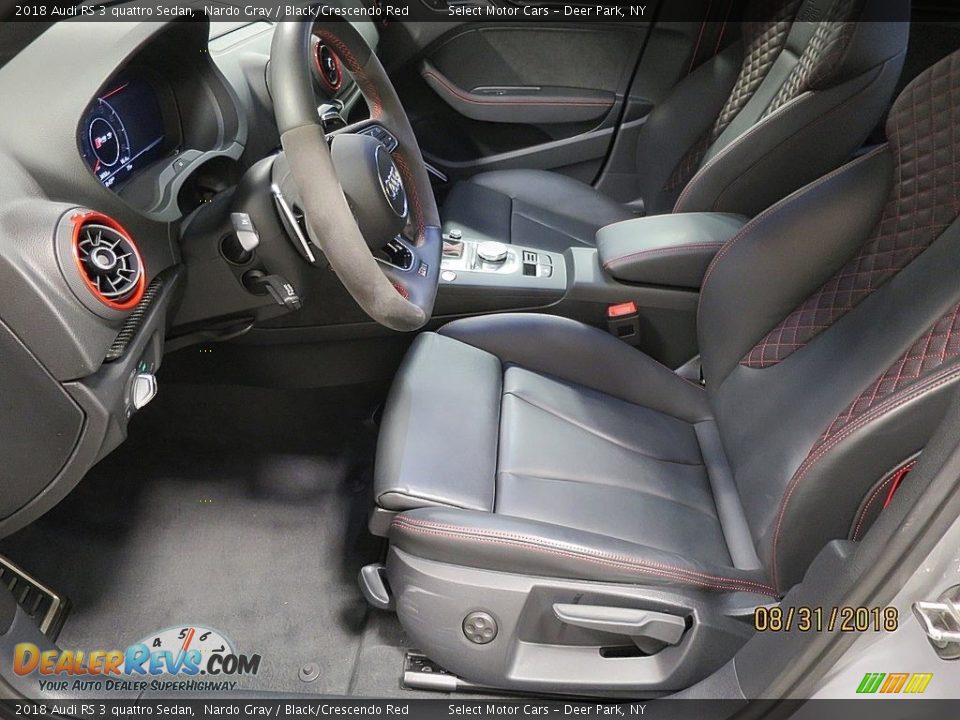 2018 Audi RS 3 quattro Sedan Nardo Gray / Black/Crescendo Red Photo #16