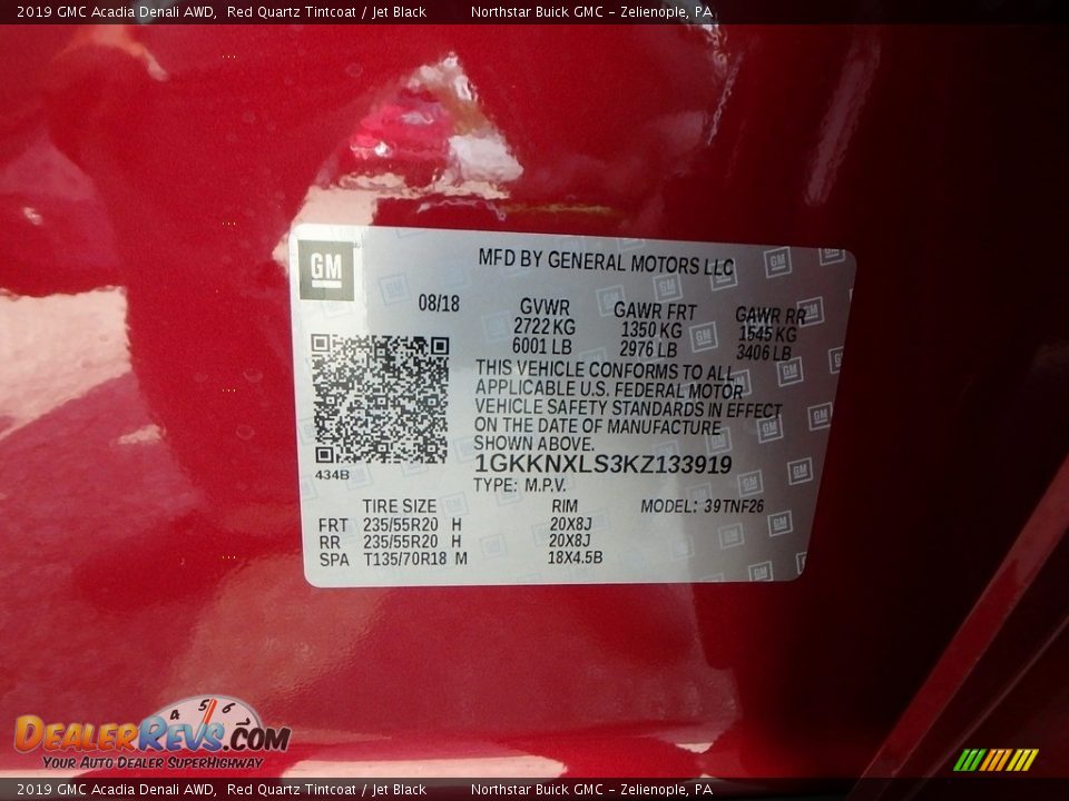 2019 GMC Acadia Denali AWD Red Quartz Tintcoat / Jet Black Photo #15