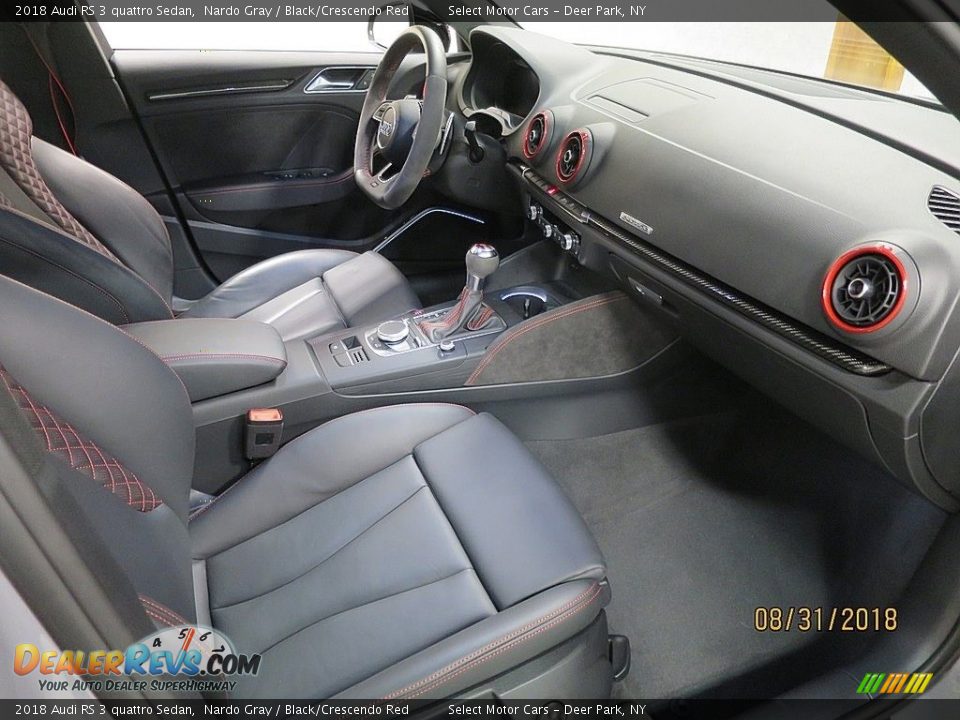 2018 Audi RS 3 quattro Sedan Nardo Gray / Black/Crescendo Red Photo #18
