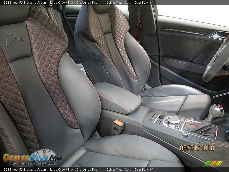 2018 Audi RS 3 quattro Sedan Nardo Gray / Black/Crescendo Red Photo #19