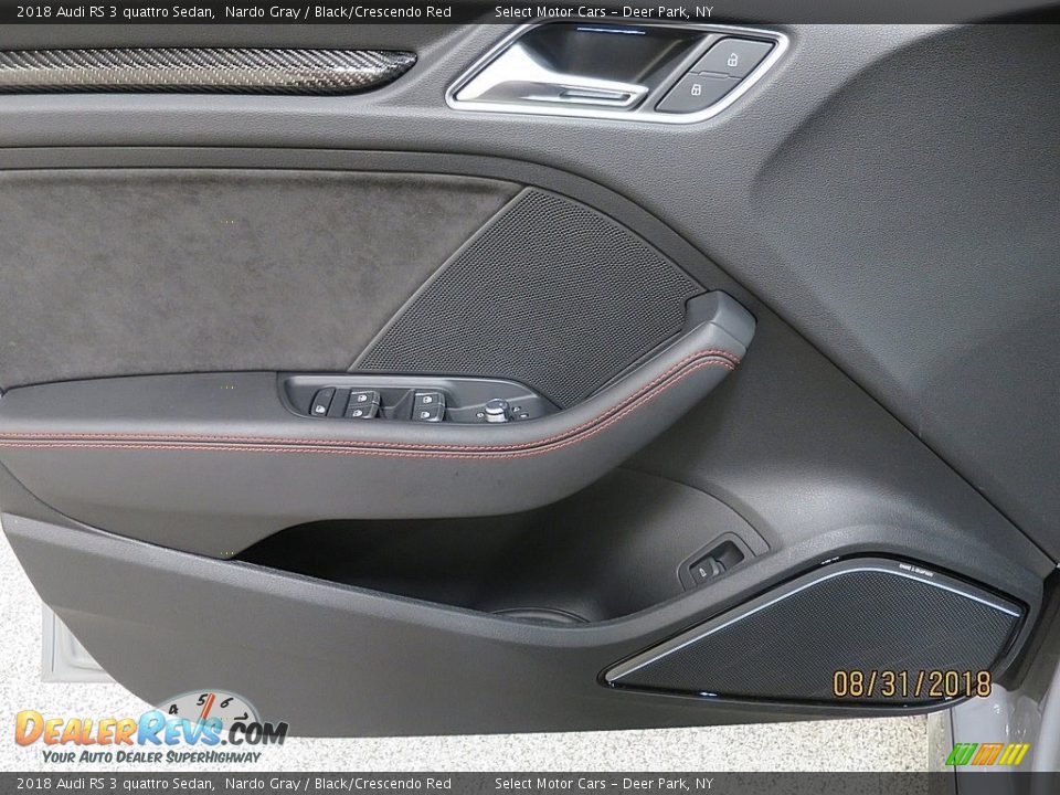 2018 Audi RS 3 quattro Sedan Nardo Gray / Black/Crescendo Red Photo #21