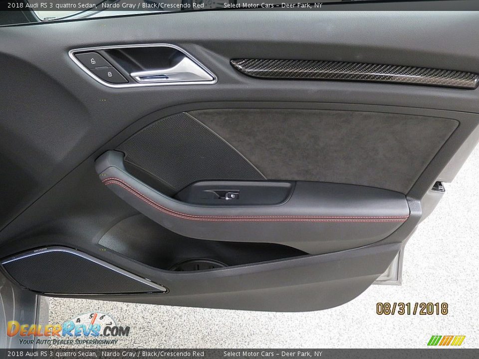 2018 Audi RS 3 quattro Sedan Nardo Gray / Black/Crescendo Red Photo #22