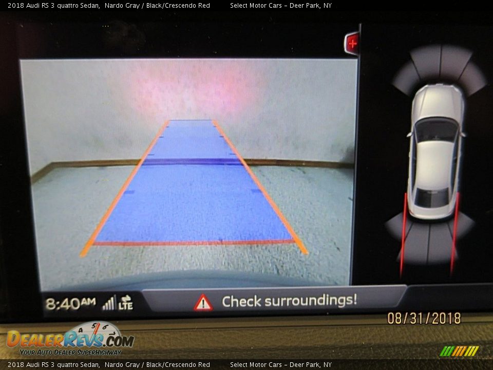 2018 Audi RS 3 quattro Sedan Nardo Gray / Black/Crescendo Red Photo #24