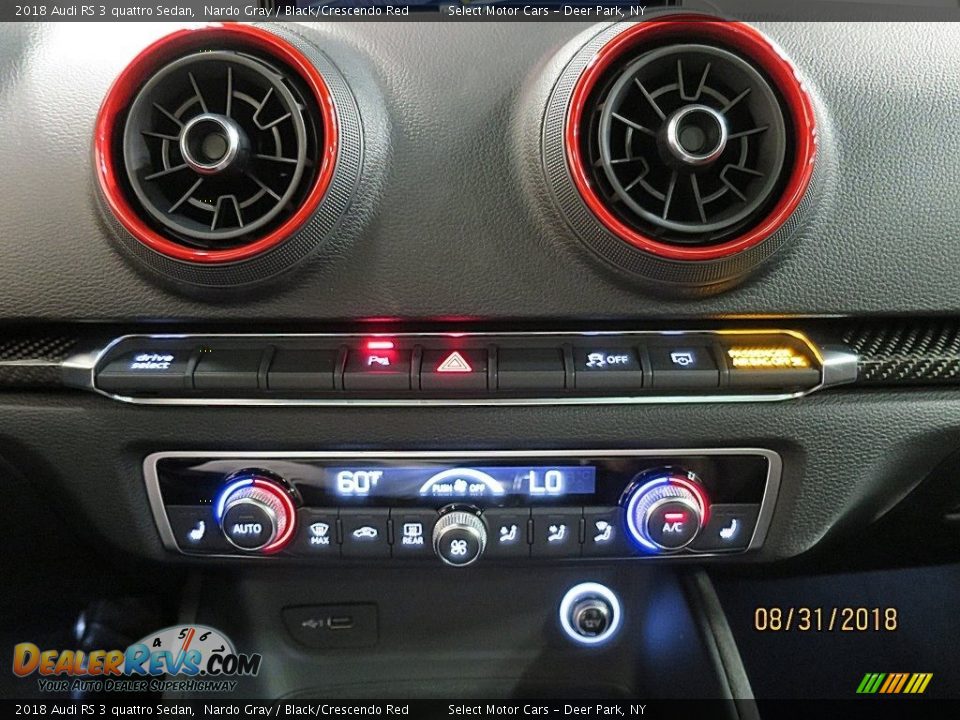 2018 Audi RS 3 quattro Sedan Nardo Gray / Black/Crescendo Red Photo #26