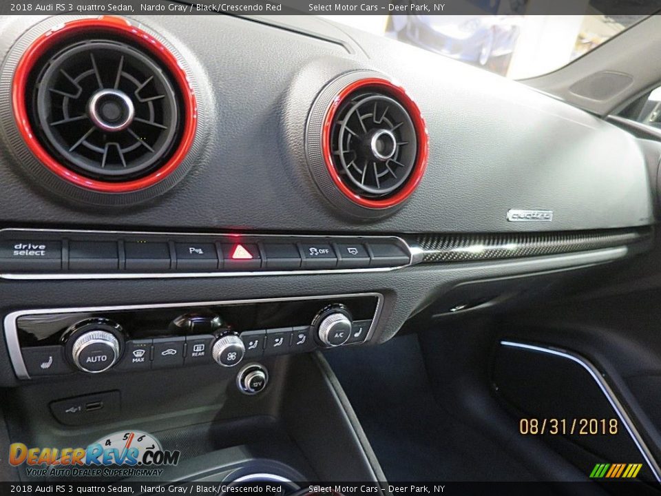 2018 Audi RS 3 quattro Sedan Nardo Gray / Black/Crescendo Red Photo #29