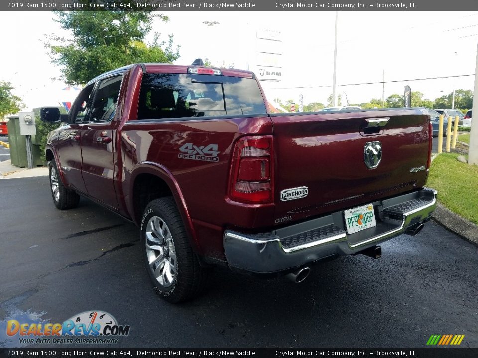 2019 Ram 1500 Long Horn Crew Cab 4x4 Delmonico Red Pearl / Black/New Saddle Photo #3