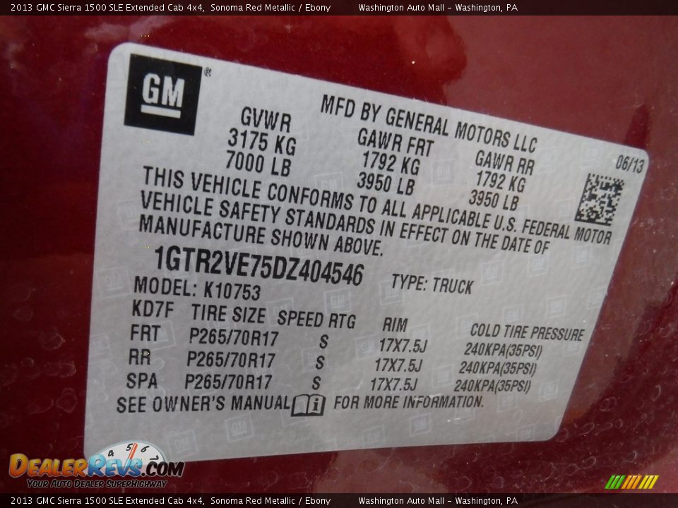 2013 GMC Sierra 1500 SLE Extended Cab 4x4 Sonoma Red Metallic / Ebony Photo #24