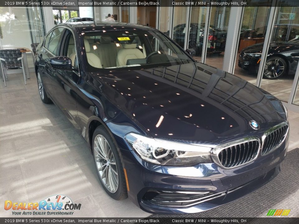 2019 BMW 5 Series 530i xDrive Sedan Imperial Blue Metallic / Canberra Beige/Black Photo #1