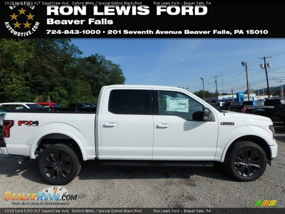 2018 Ford F150 XLT SuperCrew 4x4 Oxford White / Special Edition Black/Red Photo #1