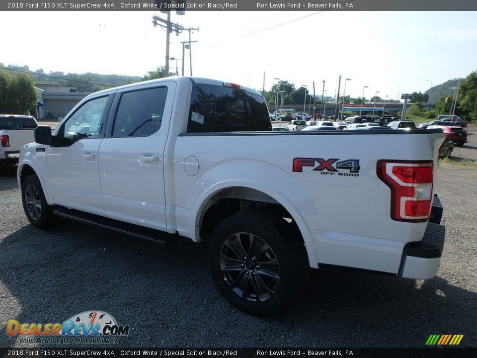 2018 Ford F150 XLT SuperCrew 4x4 Oxford White / Special Edition Black/Red Photo #4
