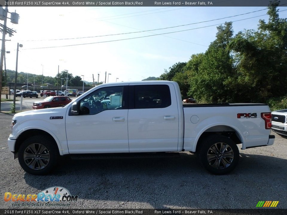 2018 Ford F150 XLT SuperCrew 4x4 Oxford White / Special Edition Black/Red Photo #5