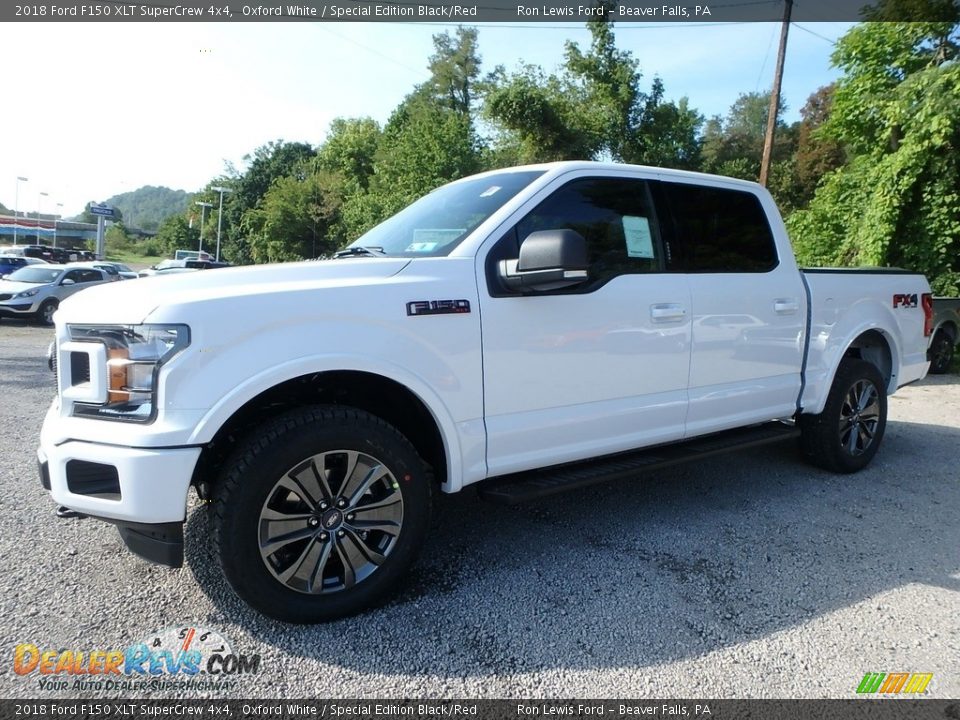2018 Ford F150 XLT SuperCrew 4x4 Oxford White / Special Edition Black/Red Photo #6