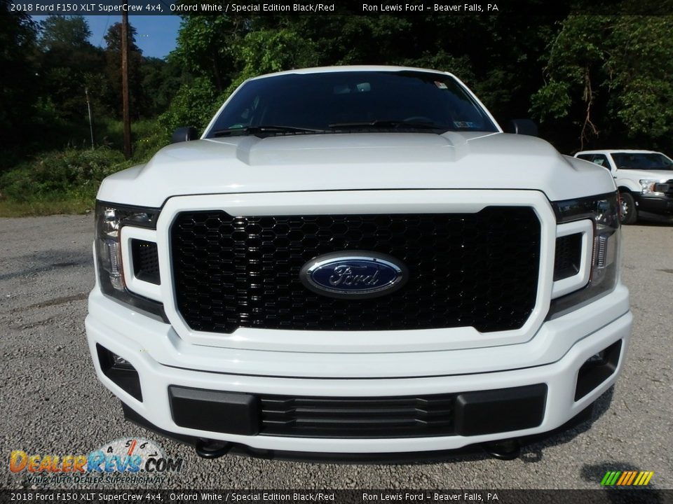 2018 Ford F150 XLT SuperCrew 4x4 Oxford White / Special Edition Black/Red Photo #7