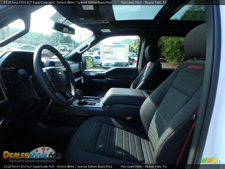 2018 Ford F150 XLT SuperCrew 4x4 Oxford White / Special Edition Black/Red Photo #10