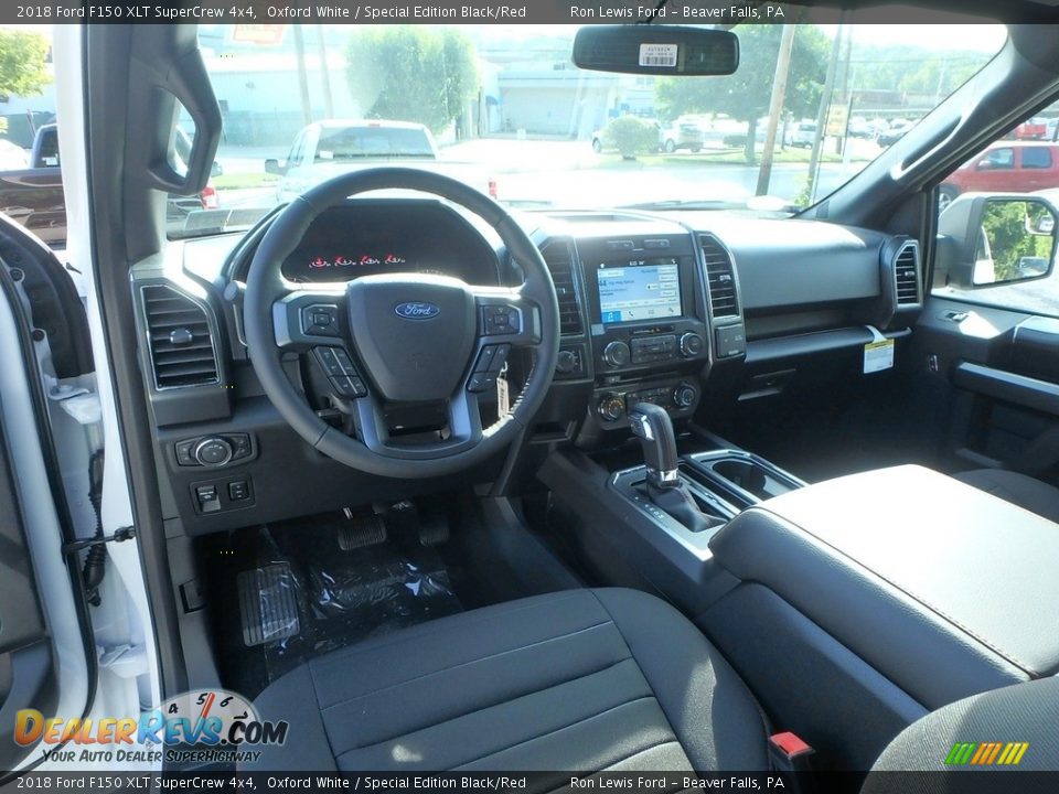2018 Ford F150 XLT SuperCrew 4x4 Oxford White / Special Edition Black/Red Photo #12