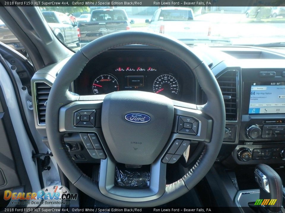2018 Ford F150 XLT SuperCrew 4x4 Oxford White / Special Edition Black/Red Photo #17
