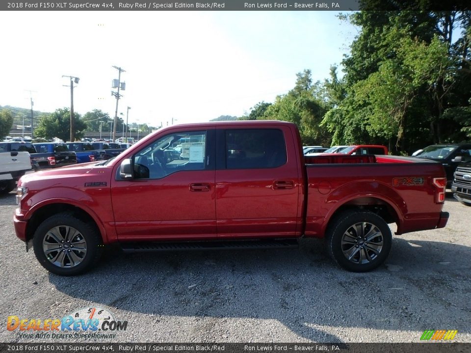 2018 Ford F150 XLT SuperCrew 4x4 Ruby Red / Special Edition Black/Red Photo #5