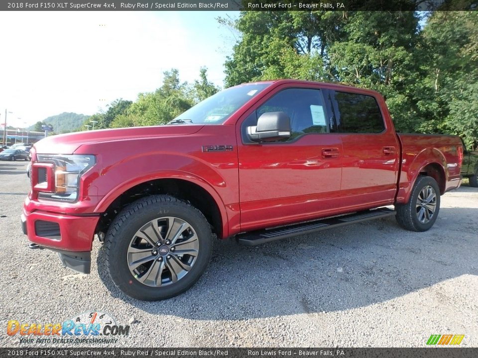 2018 Ford F150 XLT SuperCrew 4x4 Ruby Red / Special Edition Black/Red Photo #6