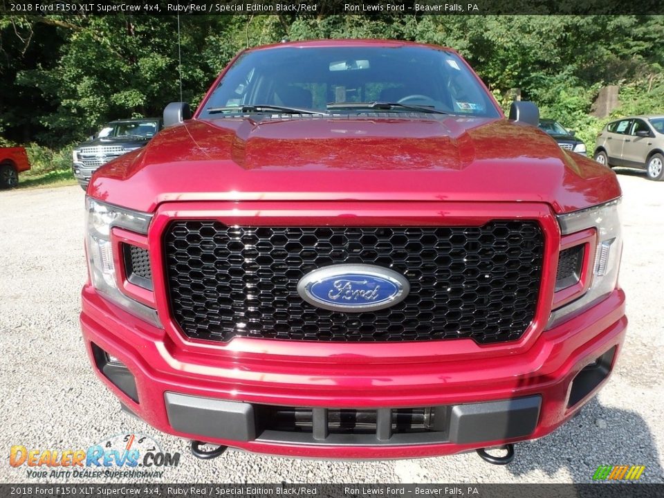 2018 Ford F150 XLT SuperCrew 4x4 Ruby Red / Special Edition Black/Red Photo #7