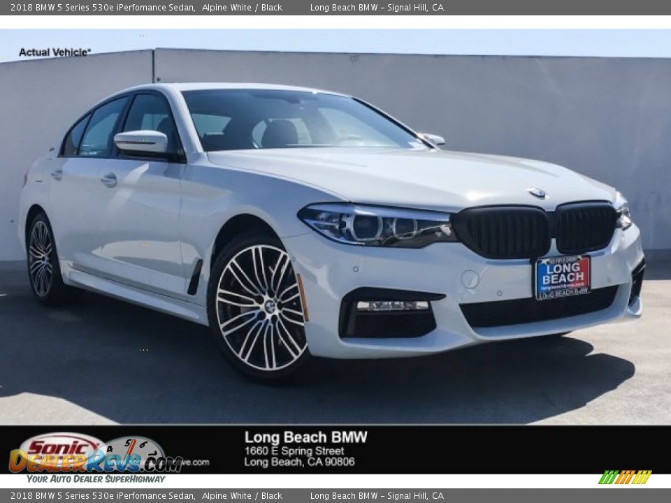 2018 BMW 5 Series 530e iPerfomance Sedan Alpine White / Black Photo #1