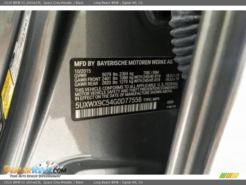 2016 BMW X3 xDrive28i Space Grey Metallic / Black Photo #21