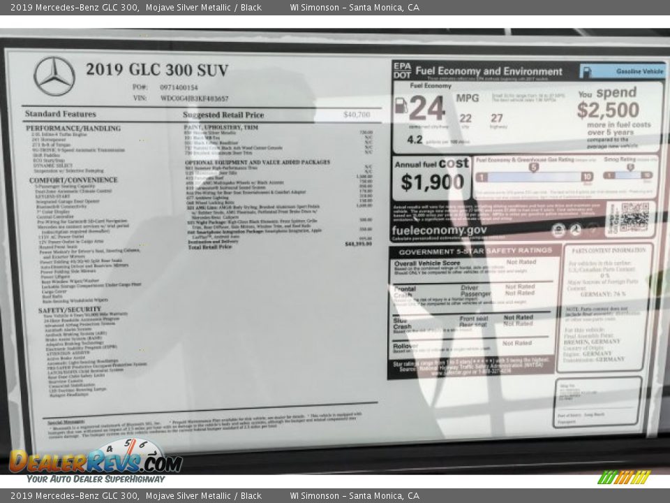 2019 Mercedes-Benz GLC 300 Mojave Silver Metallic / Black Photo #10