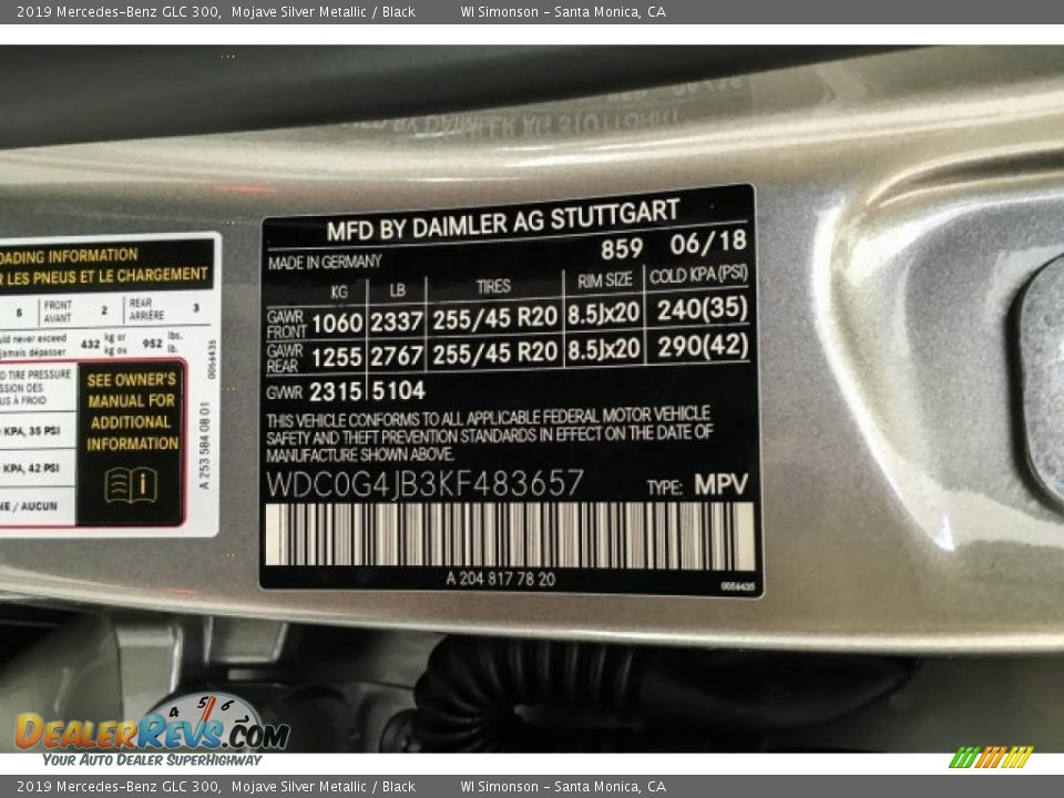 2019 Mercedes-Benz GLC 300 Mojave Silver Metallic / Black Photo #11