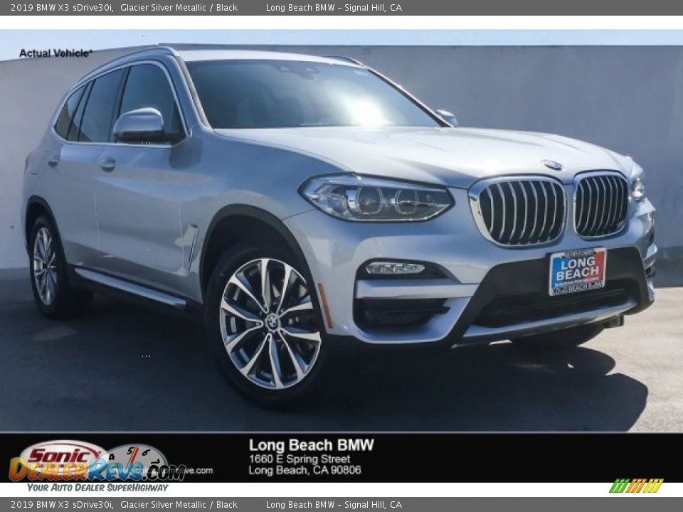 2019 BMW X3 sDrive30i Glacier Silver Metallic / Black Photo #1