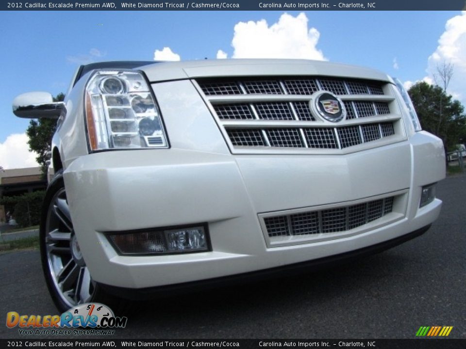 2012 Cadillac Escalade Premium AWD White Diamond Tricoat / Cashmere/Cocoa Photo #1