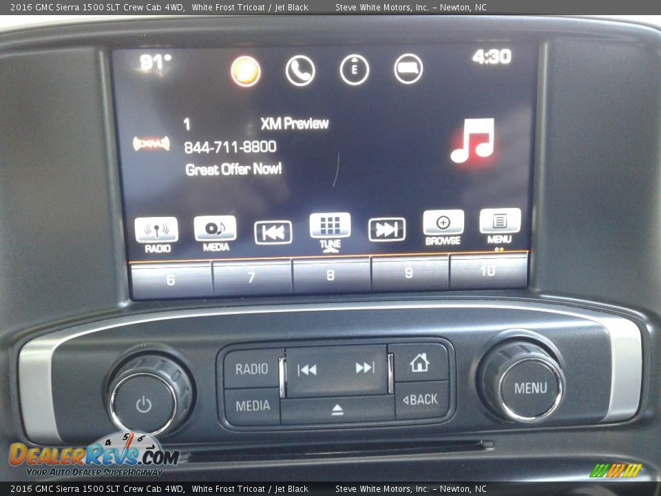 2016 GMC Sierra 1500 SLT Crew Cab 4WD White Frost Tricoat / Jet Black Photo #20