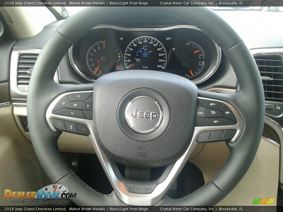 2018 Jeep Grand Cherokee Limited Walnut Brown Metallic / Black/Light Frost Beige Photo #14