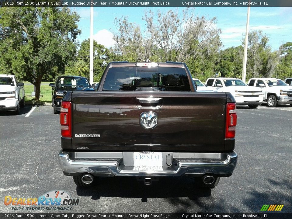 2019 Ram 1500 Laramie Quad Cab Rugged Brown Pearl / Mountain Brown/Light Frost Beige Photo #4