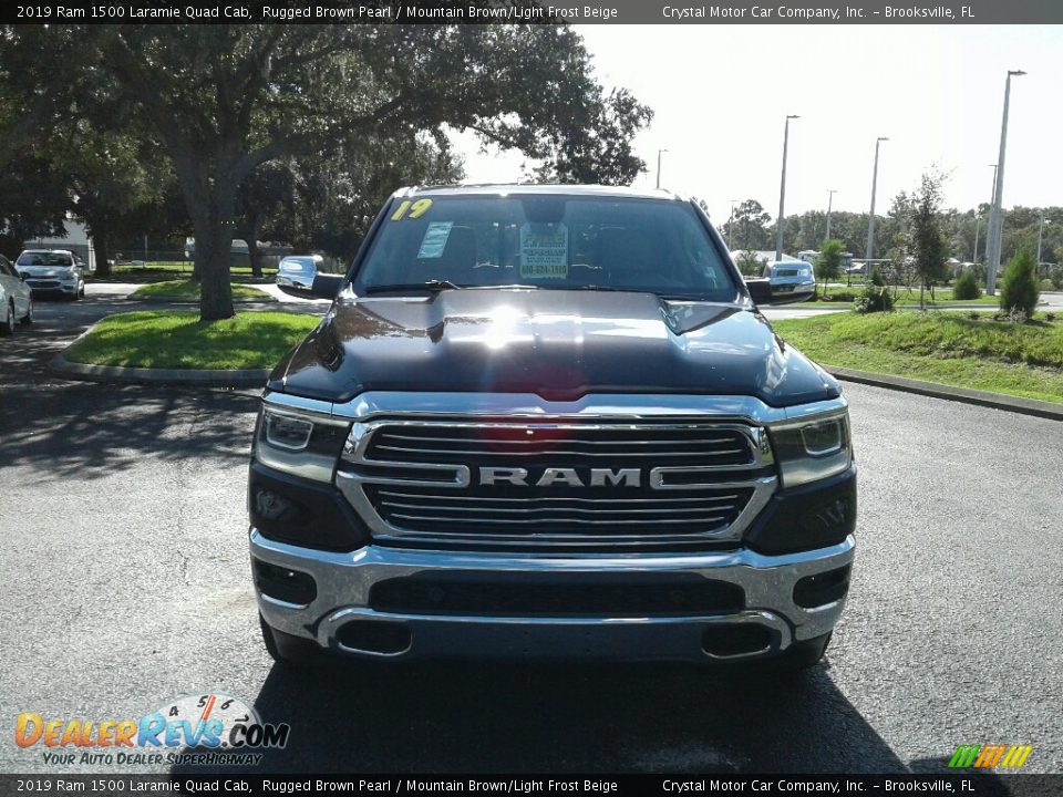 2019 Ram 1500 Laramie Quad Cab Rugged Brown Pearl / Mountain Brown/Light Frost Beige Photo #8