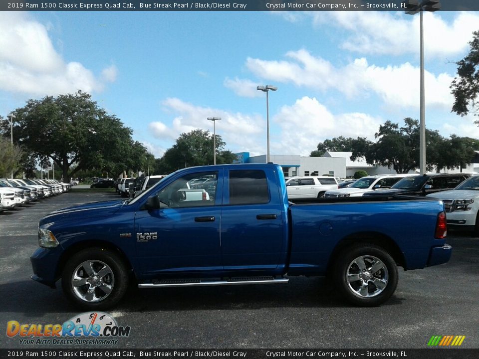 2019 Ram 1500 Classic Express Quad Cab Blue Streak Pearl / Black/Diesel Gray Photo #2