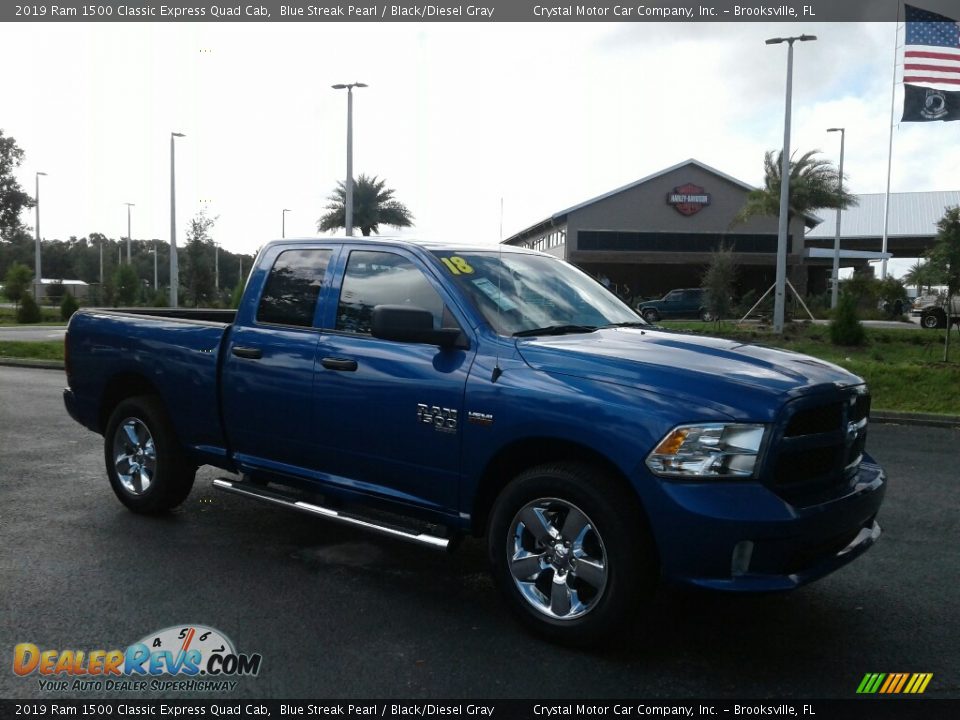 2019 Ram 1500 Classic Express Quad Cab Blue Streak Pearl / Black/Diesel Gray Photo #7