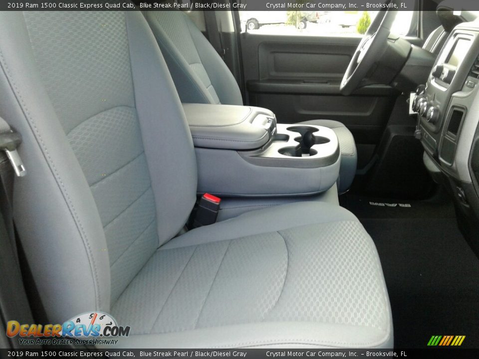 2019 Ram 1500 Classic Express Quad Cab Blue Streak Pearl / Black/Diesel Gray Photo #12